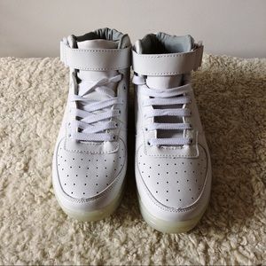 White Leather LED Light Up Sneakers
